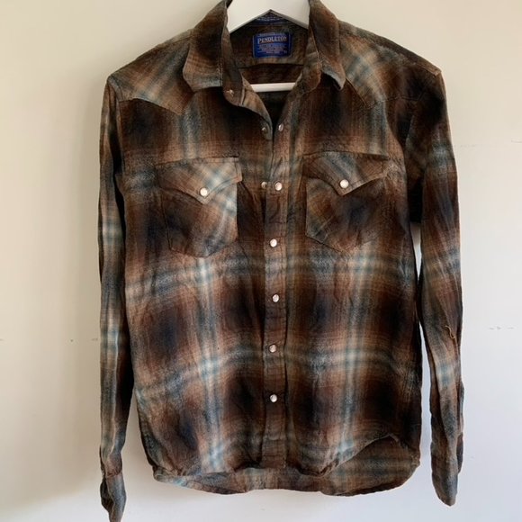 Brown Western Pendleton Flannel - Picture 1 of 3